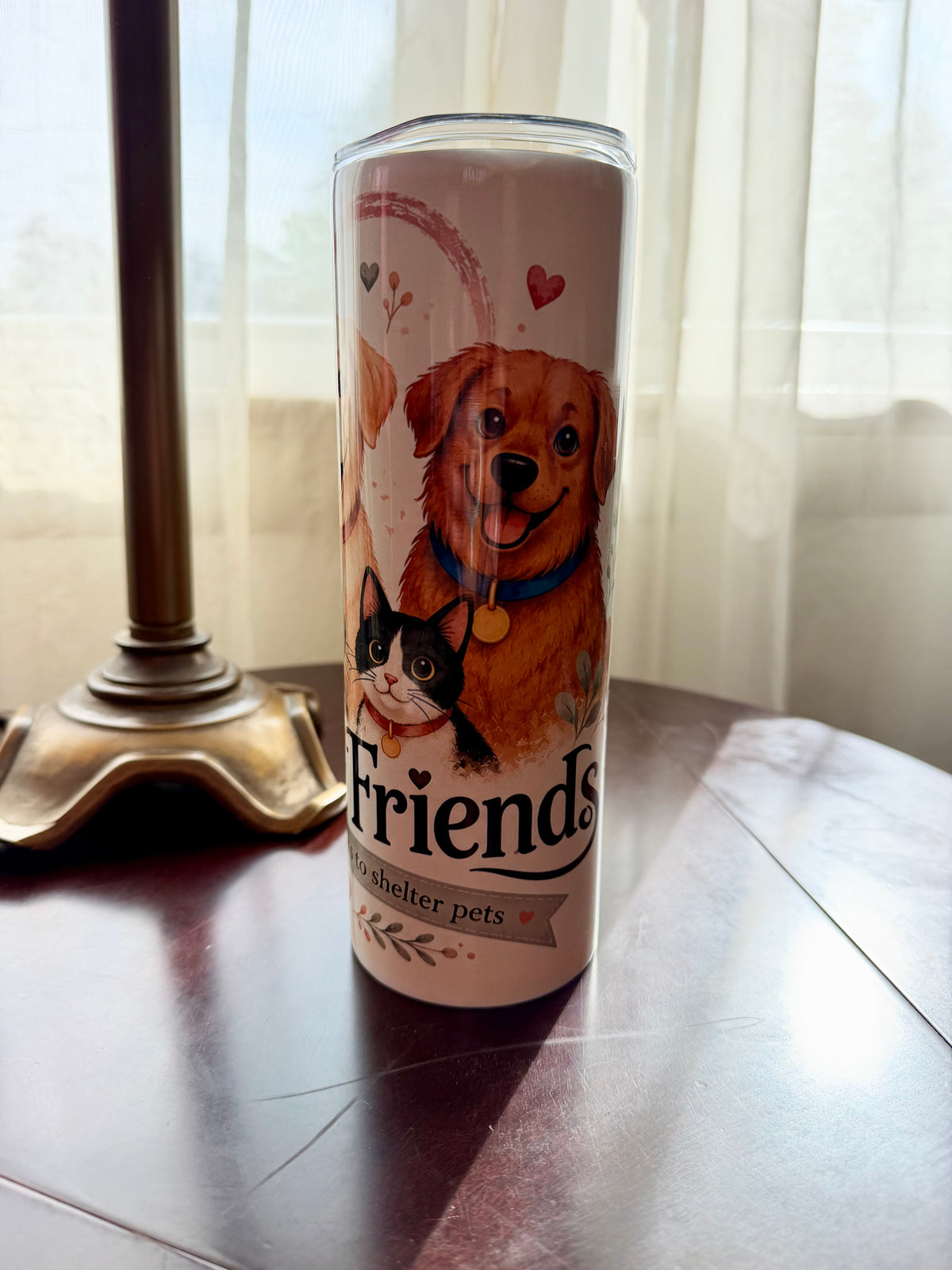 🐾 Your Pet on a Tumbler! Personalized 20 oz Skinny Tumbler | Custom Dog, Cat & Pet Portrait Gift