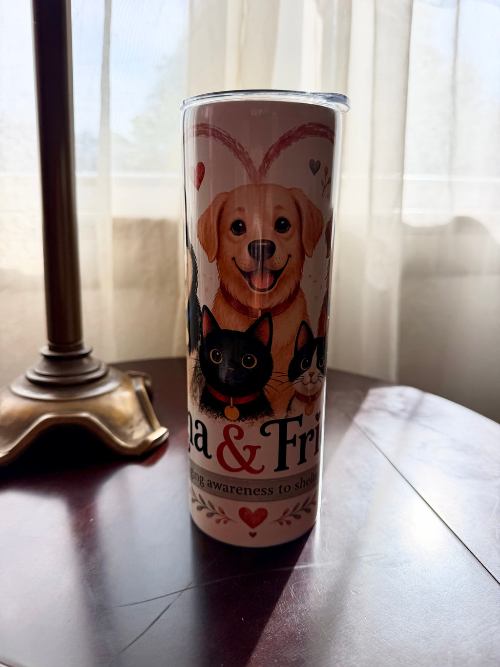🐾 Your Pet on a Tumbler! Personalized 20 oz Skinny Tumbler | Custom Dog, Cat & Pet Portrait Gift