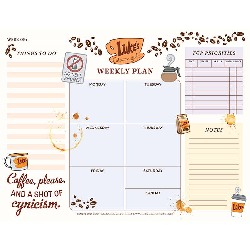Gilmore Girls Weekly Planner Notepad